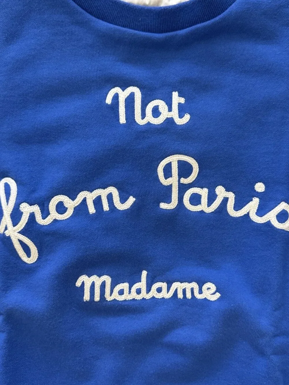 Drole de Monsieur Not From Paris Madame Men's Blue Sweatshirt Sweater Sz M
